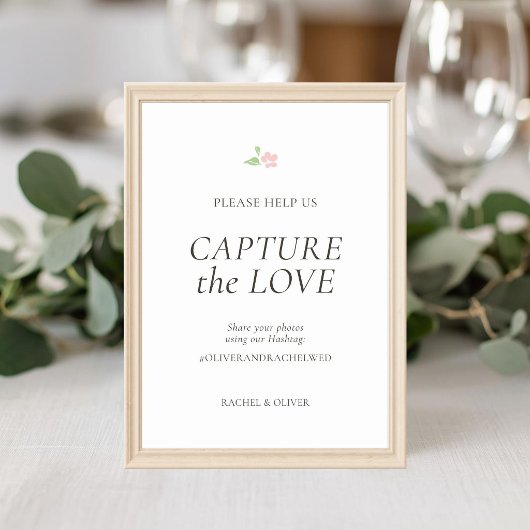 Wit | Capture the Love Bruiloft Tafelkaart Kaart
