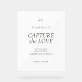 Wit | Capture the Love Trouwtafel bovenste  Acryl Bord (Voorkant)