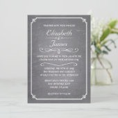 Wit- Chalkboard Wedding Invitations Kaart (Staand voorkant)