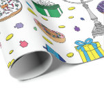 Wit Chanoeka Patroon Cadeaupapier<br><div class="desc">Wit Chanoeka patroon wrapping papier</div>