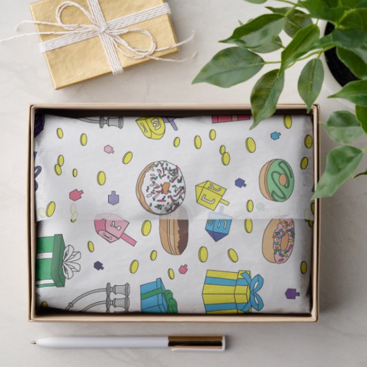 Wit Chanoeka Patroon Tissuepapier (Geschenk)