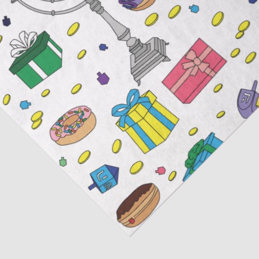 Wit Chanoeka Patroon Tissuepapier (Detail)