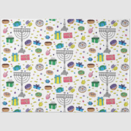 Wit Chanoeka Patroon Tissuepapier