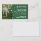 Wit charolais kalf met groen paneel visitekaartje (Voorkant / Achterkant)