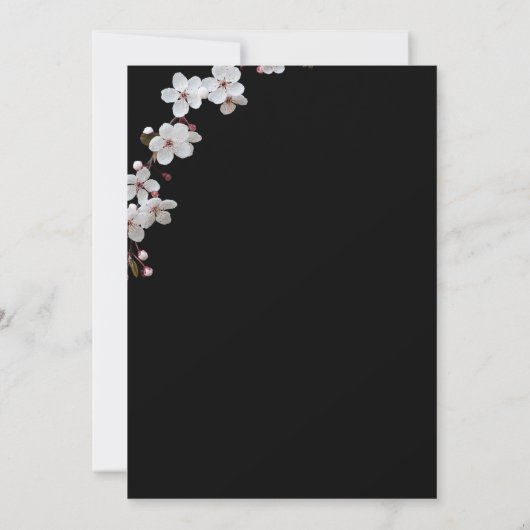 wit Cherry Blossoms & gouden Lijst tafelnummer (Achterkant)