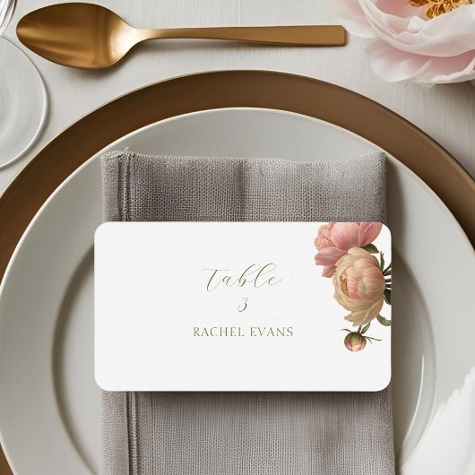 Wit | Chic Blush Roze Trouwplaatskaarten Plaatskaartje