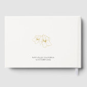 Wit | Chic Floral Monogram Trouwen Gastenboek (Achterkant)