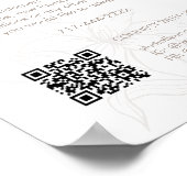 Wit | Chic Floral Text Promotionele QR Poster (Hoek)