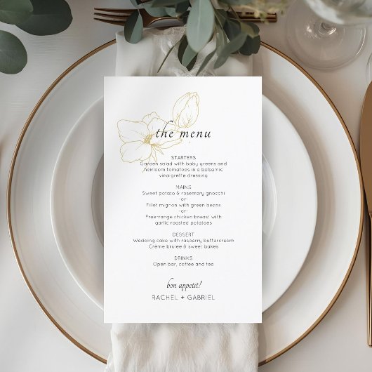Wit | Chic Floral Wedding Flat Menu