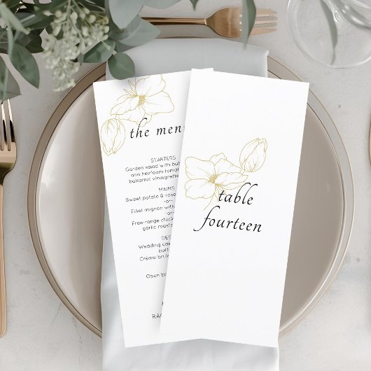 Wit | Chic Floral Wedding Flat Menu