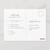 Wit | Chic Floral Wedding RSVP Briefkaart (Achterkant)