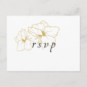 Wit | Chic Floral Wedding RSVP Briefkaart (Voorkant)