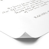 Wit | Chic Huwelijk Ter Nagedachtenis Poster (Hoek)