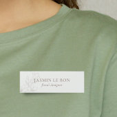 Wit | Chic minimalistische bloem Naamplaatje
