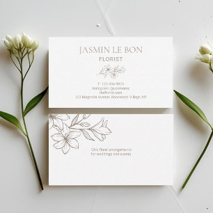 Wit Chic minimalistische bloem Visitekaartje