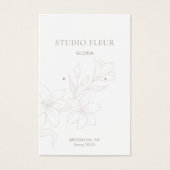 Wit | Chic Minimalistische Bloemen Oorbel Display Visitekaartje (Voorkant)