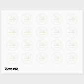 Wit | Chic Modern Bloemen Huwelijk Ronde Sticker (Vel)