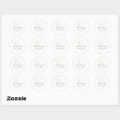 Wit | Chic Moderne Bloemige Trouw Ronde Sticker (Vel)