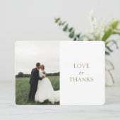 Wit | Chic Roos Dank u Foto Briefkaart (Staand voorkant)