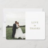 Wit | Chic Roos Dank u Foto Briefkaart (Voorkant)