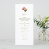 Wit | Chic Roze Trouwen  Menu (Staand voorkant)