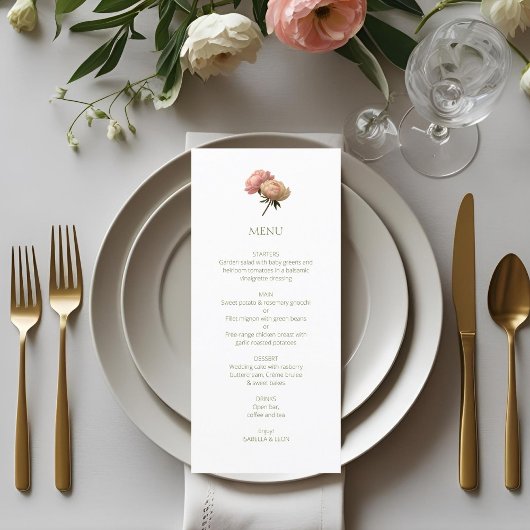 Wit | Chic Roze Trouwen  Menu