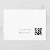Wit | Chic Script Trouwdetail QR-code  Informatiekaartje (Achterkant)