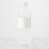 Wit | Chic Streep Bloemige Trouw Waterfles Etiket (Achterkant)
