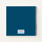 Wit Chicago "L" profiel op blauwe achtergrond Notitieboek (Achterkant)