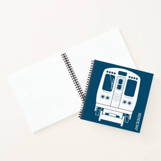 Wit Chicago "L" profiel op blauwe achtergrond Notitieboek (Binnen)