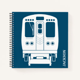 Wit Chicago "L" profiel op blauwe achtergrond Notitieboek