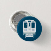Wit Chicago "L" profiel op blauwe achtergrond Ronde Button 3,2 Cm (Voorkant /achterkant)