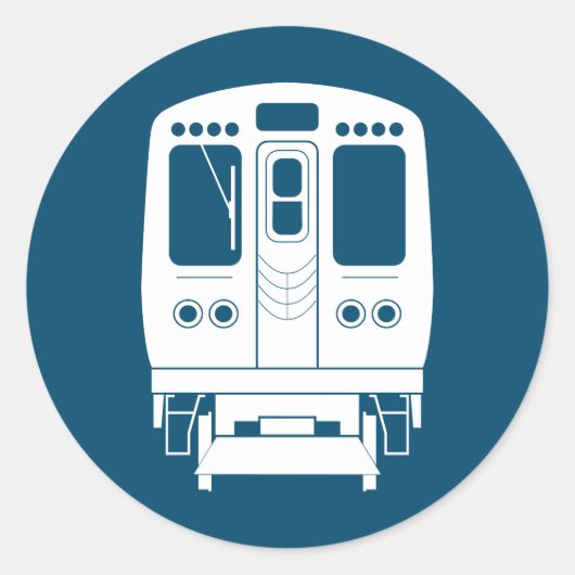 Wit Chicago "L" profiel op blauwe achtergrond Ronde Sticker (Voorkant)