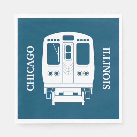 Wit Chicago "L" profiel op blauwe achtergrond Servet (Voorkant)