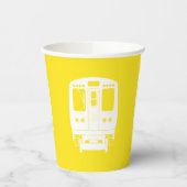 Wit Chicago "L" profiel op gele achtergrond Papieren Bekers (Links)