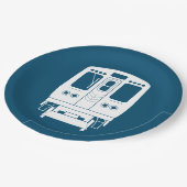 Wit Chicago "L" profiel op gele achtergrond Papieren Bordje (Gekanteld)