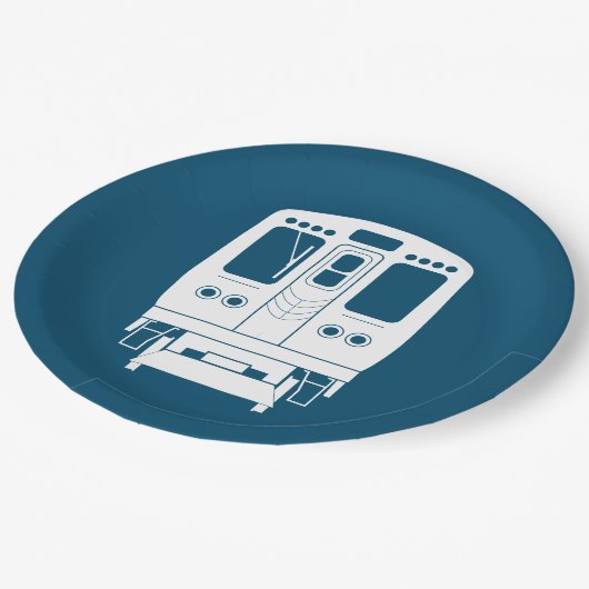 Wit Chicago "L" profiel op gele achtergrond Papieren Bordje (Gekanteld)