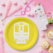 Wit Chicago "L" profiel op gele achtergrond Papieren Bordje (Feest)