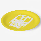Wit Chicago "L" profiel op gele achtergrond Papieren Bordje (Gekanteld)