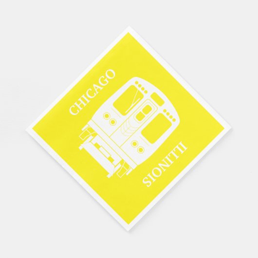 Wit Chicago "L" profiel op gele achtergrond Servet (Hoek)