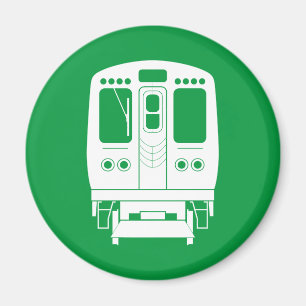 Wit Chicago "L" profiel op groene achtergrond Magneet