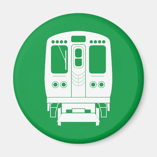 Wit Chicago "L" profiel op groene achtergrond Magneet (Voorkant)