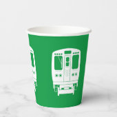 Wit Chicago "L" profiel op groene achtergrond Papieren Bekers (Achterkant)