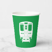 Wit Chicago "L" profiel op groene achtergrond Papieren Bekers (Links)