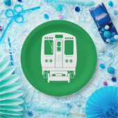 Wit Chicago "L" profiel op groene achtergrond Papieren Bordje (Feest)