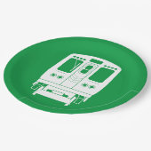 Wit Chicago "L" profiel op groene achtergrond Papieren Bordje (Gekanteld)