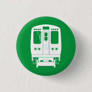 Wit Chicago "L" profiel op groene achtergrond Ronde Button 3,2 Cm