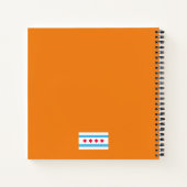 Wit Chicago "L" profiel op Oranje achtergrond Notitieboek (Achterkant)