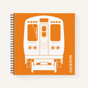 Wit Chicago "L" profiel op Oranje achtergrond Notitieboek
