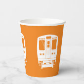 Wit Chicago "L" profiel op Oranje achtergrond Papieren Bekers (Achterkant)